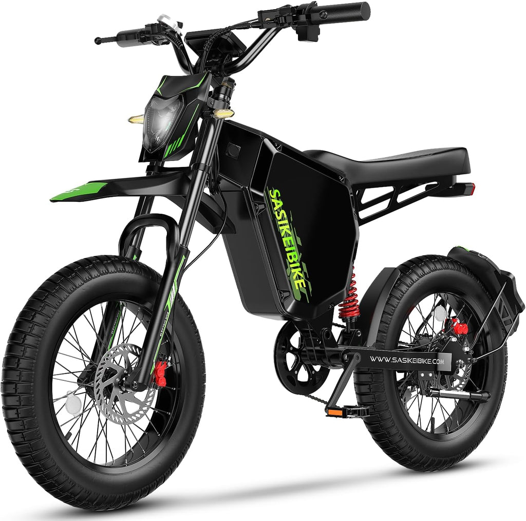 3000W Motor Peak Electric Motorcycle for Adults, 52V 35AH 45MPH+ Ebikes for Adults,20' Fat Tire Electric Dirt Bike,100 Miles Mountain Off-Road E Dirt Bike,Dual Hydraulic Brakes UL Certified