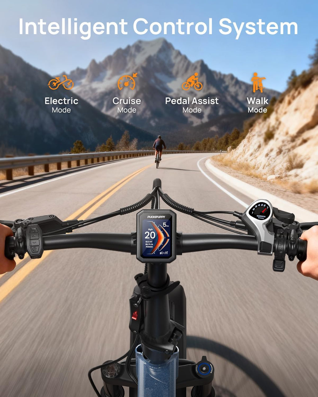 PUCKIPUPPY Folding Electric Bike, 960W Peak Foldable Ebike, 48V 15AH Battery Electric Bike for Adults, 20' Fat Tire, 7 Speed, 28MPH, 70Miles Range, Front Suspension, LCD Display, Dachshund