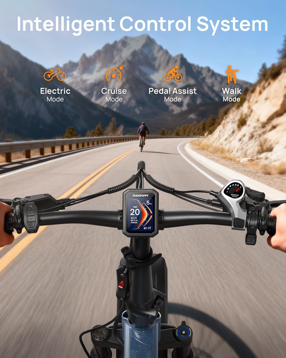 PUCKIPUPPY Folding Electric Bike, 960W Peak Foldable Ebike, 48V 15AH Battery Electric Bike for Adults, 20' Fat Tire, 7 Speed, 28MPH, 70Miles Range, Front Suspension, LCD Display, Dachshund