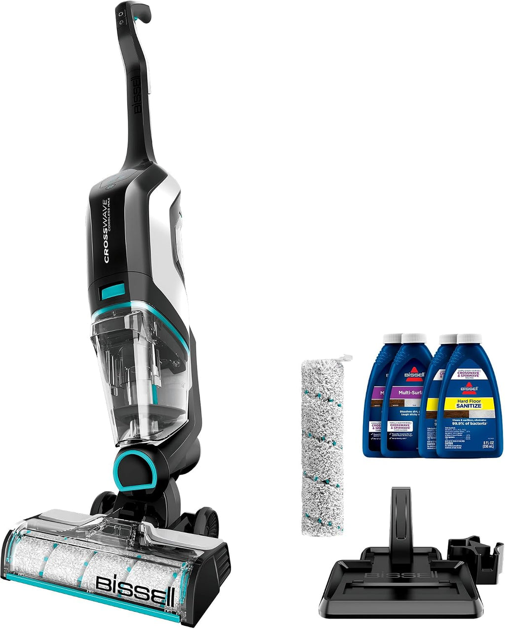 Bissell CrossWave Cordless Max Vacuum Mop All in One Wet and Dry Vac Combo Hard Floor Cleaner and Area Rugs, Cordless Mop, Pack-in Formulas Included, 2554A