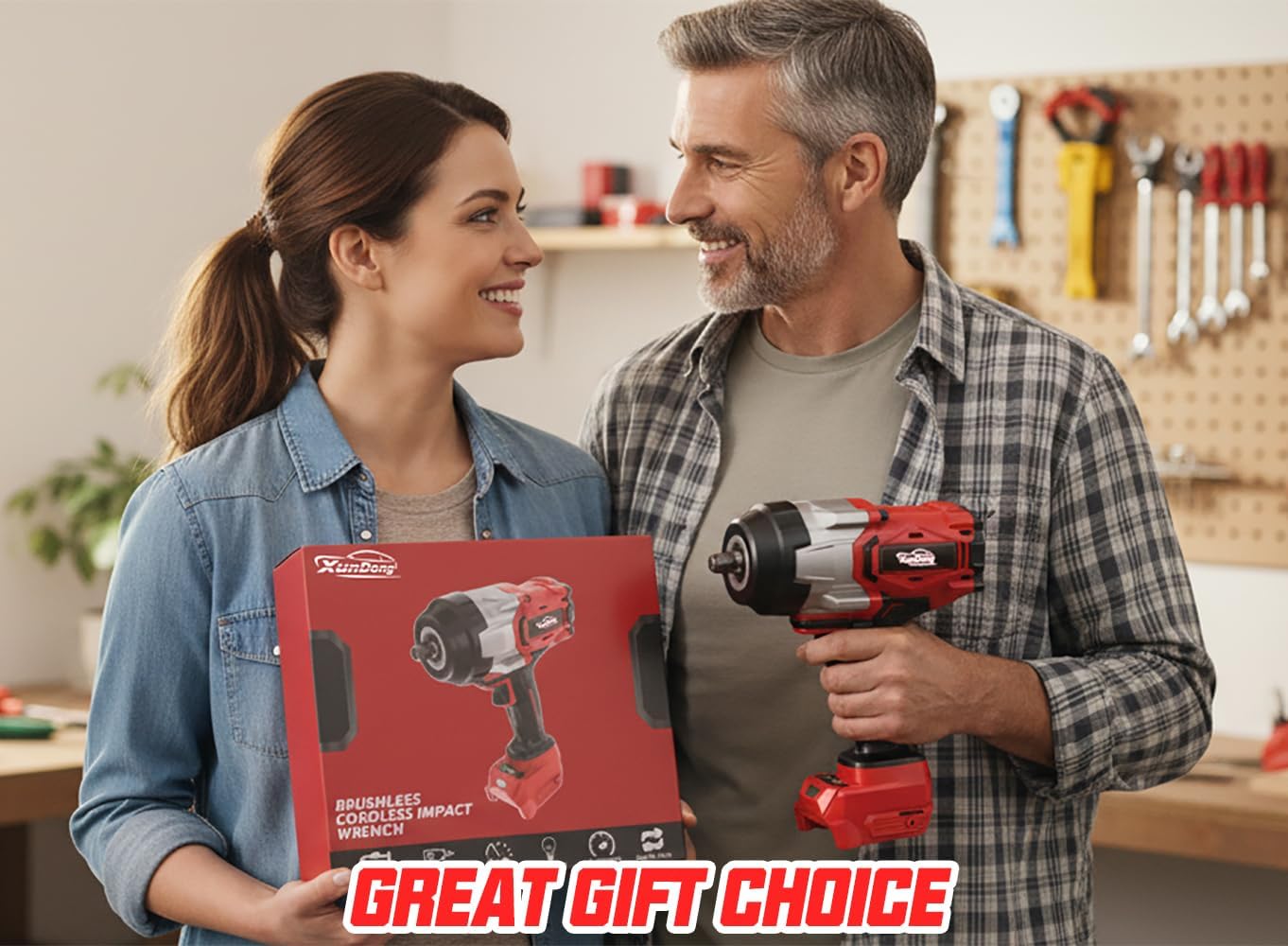 Cordless Impact Wrench 1/2' Compatible with Milwaukee 18V Battery, 1600Ft-lbs(2200N.m) High Torque Impact Gun Heavy Duty, Brushless Electric Power Impact Driver with 4 Speed Modes & LED Work Light
