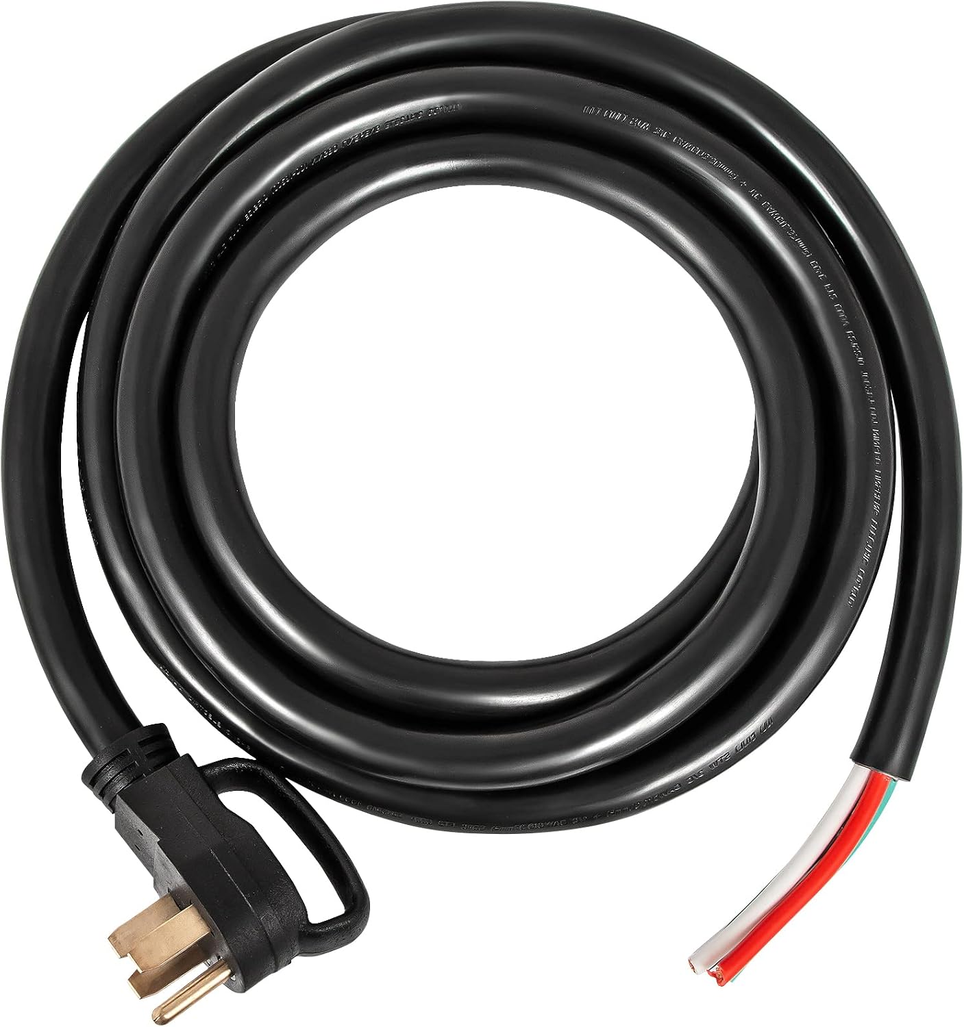 VEVOR 25 FT 50 Amp Generator Extension Cord 6/3+8/1 AWG STW 50A RV Power Cord NEMA 14-50P to Bare Wire Cut Cord for Manual Transfer Switch Home Backup Camper Trailer Temporary Power ETL Certified