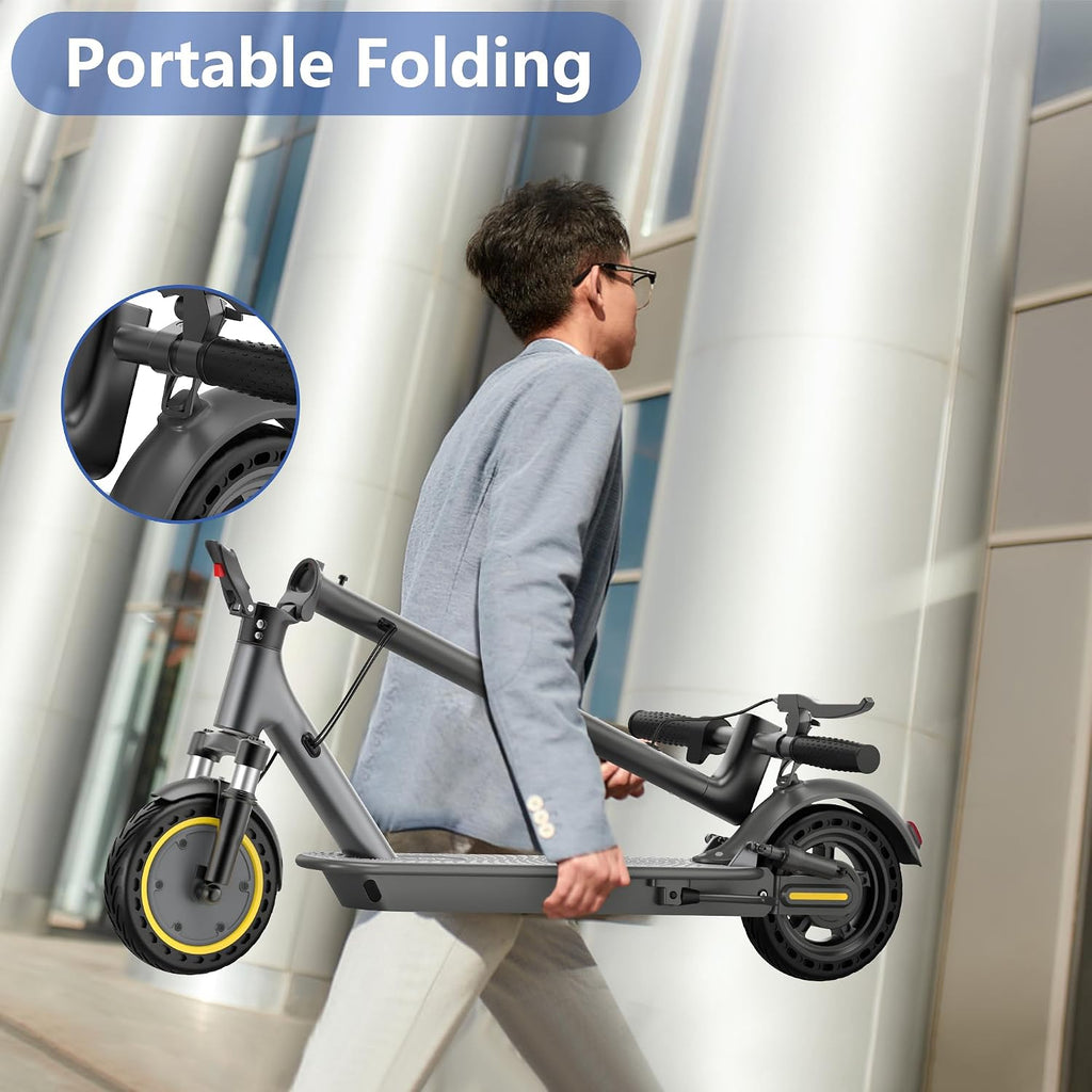 NAVIC Electric Scooter with Dual Suspension, 8.5'/10' Tires, 350W/500W Motor, 19/22 Mph, Max 22/25/27/49Miles Range, Foldable E Scooter for Adults with Braking, App Control