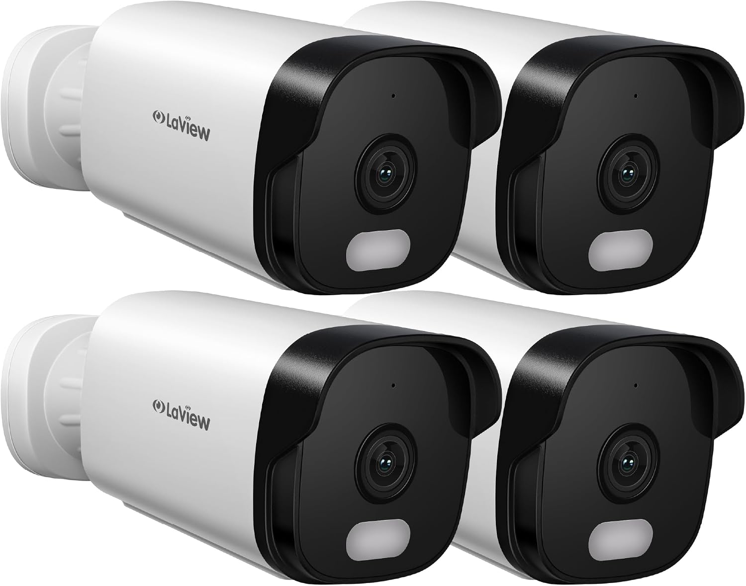 LaView 5MP Security Camera Outdoor with Color Night Vision,3K Wired Cameras for Home Security,IP65 Waterproof Camera, 24/7 Live Video,2 Way Talk,Cloud Storage/SD Slot,Compatible with Alexa(4 Pack)