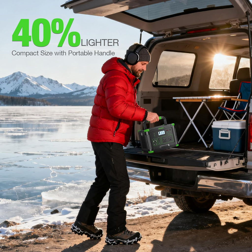 999Wh Solar Generator 1000W (Peak 2000W), Portable Power Station with Pure Sine Wave AC Outlet, 60W USB-C PD Fast Charging, 10-Port Hub for RV Camping, Home Backup, Emergency & Off-Grid Living