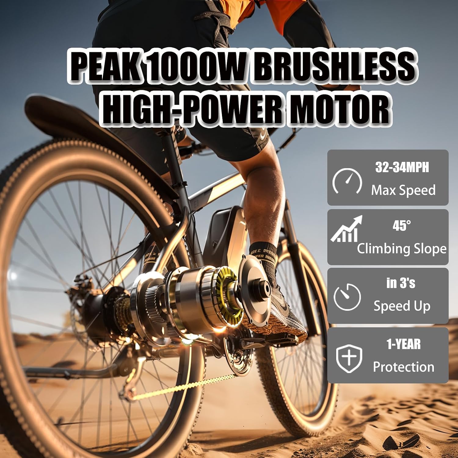 29 Inch Adult Commuter Electric Bike, 750 Watt/Peak 1000 Watt Motor 48V 17.5AH Removable Battery Electric Bike 29' x 2.1' 34MPH Electric Mountain Bike 21 Speed Gear Shift Electric Bike