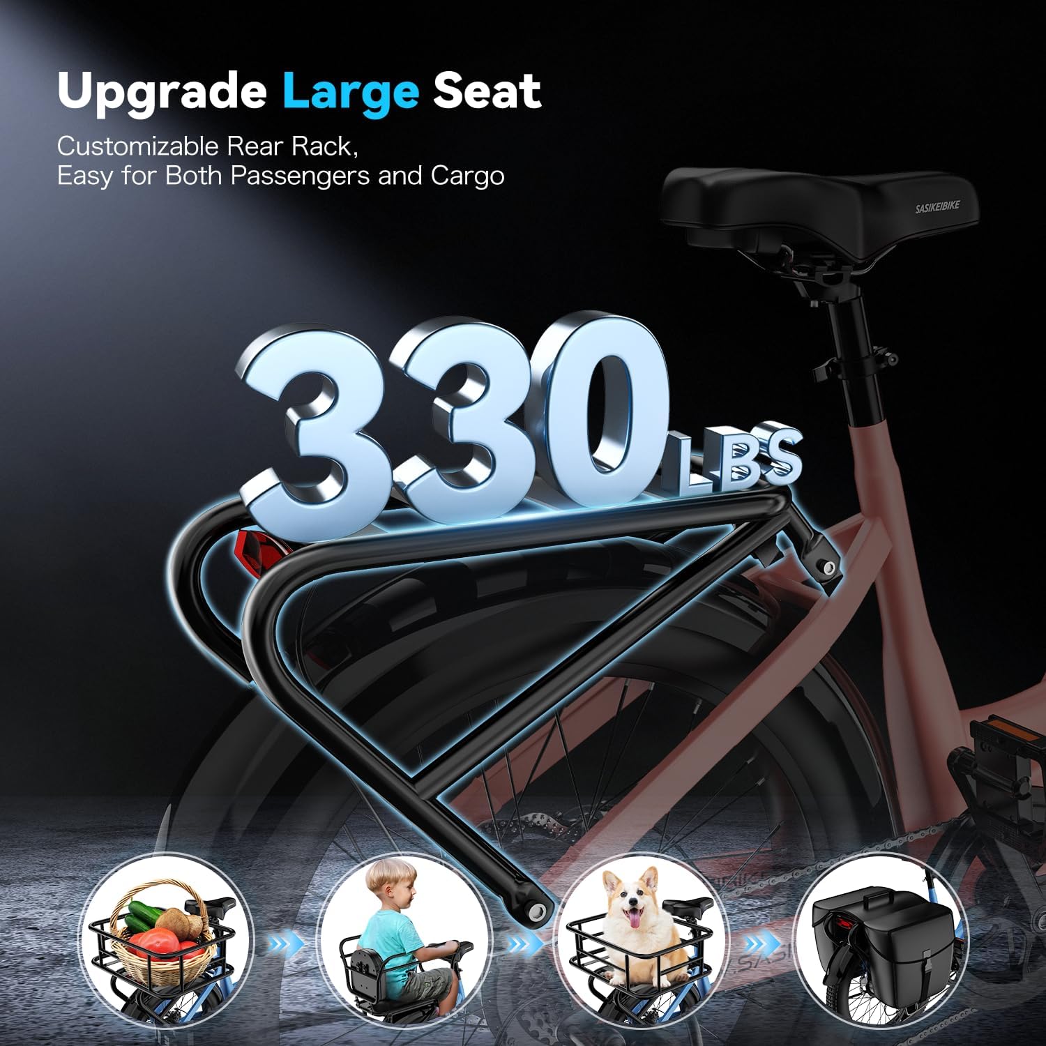 Electric Bike for Adults 1000W 1500W Peak Motor 15AH 20AH Removable Battery 70Miles 80Miles UL 2849 Certified Electric Commuter Bike Front Suspension Ebike