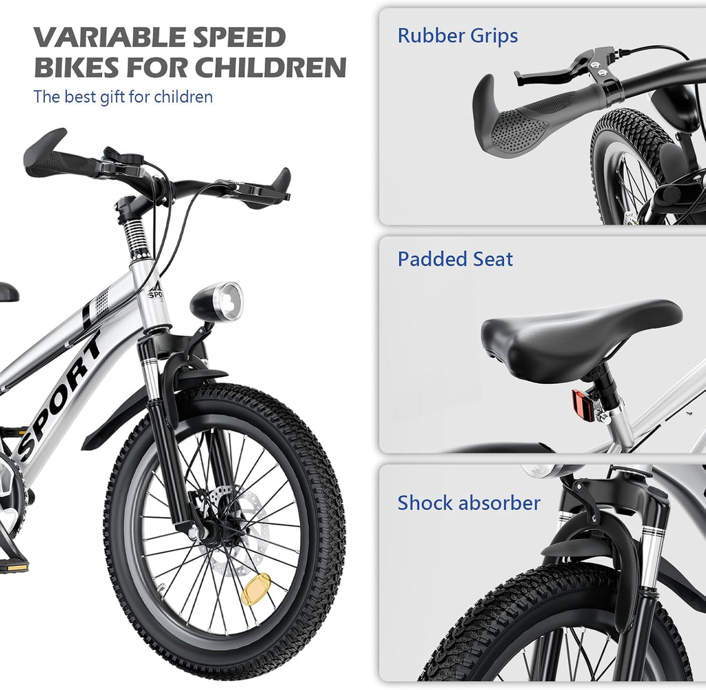 16 or 18 or 20 or 24 Inch Mountain Bike for Kids, Boys and Girls