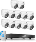 ZOSI C220 4K 8MP 16CH POE NVR Security Camera System (32CH Expandable), 12 x 8MP PoE IP Cameras Outdoor Indoor, 24/7 Recording, AI Human/Vehicle/Face Detection, Two-Way Talk, Night Vision, 4TB HDD