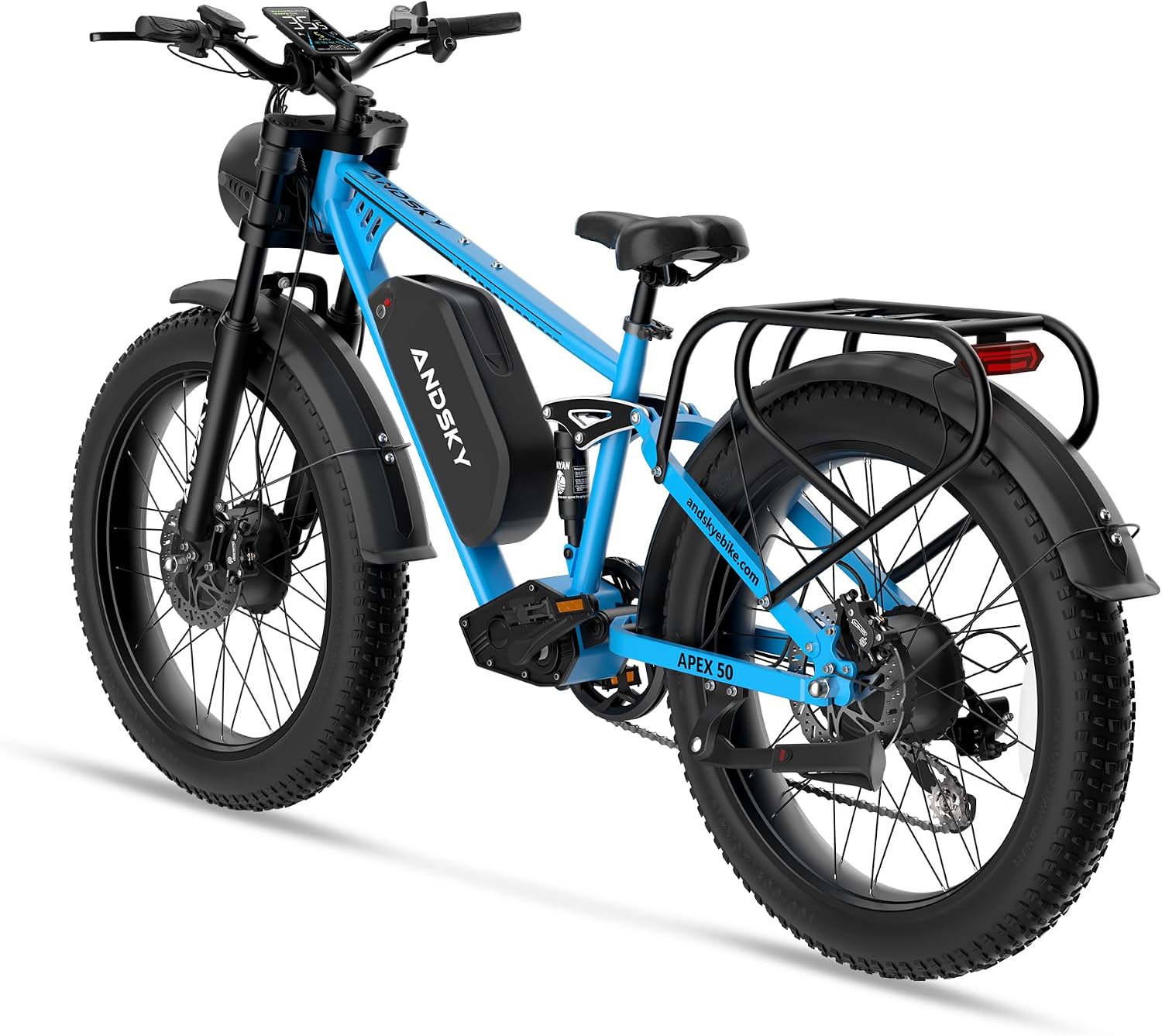 9000W Peak Dual Motor Electric Bike for Adults, 52V/48V 26' Fat Tire Full Suspension, 40-47MPH & 110 Miles, Hydraulic Brakes, UL2849