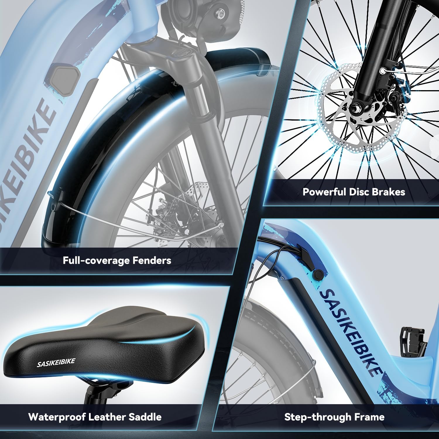 Electric Bike for Adults 1000W 1500W Peak Motor 15AH 20AH Removable Battery 70Miles 80Miles UL 2849 Certified Electric Commuter Bike Front Suspension Ebike