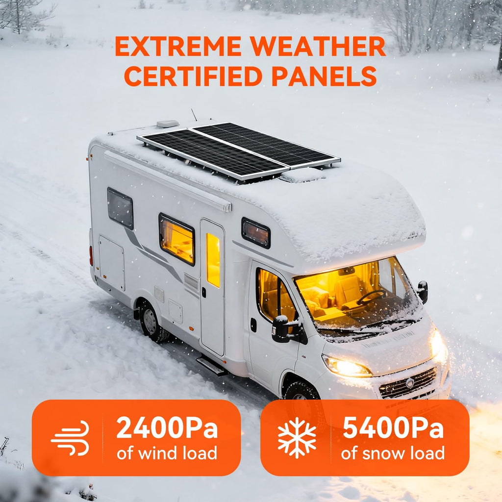 RICH SOLAR MEGA 100 Slim 2 Pack of 100 Watt Monocrystalline Solar Panel for RV, Trailer, Motorhome