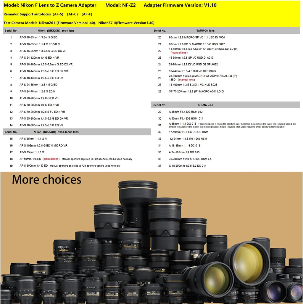VILTROX NF-Z Mount Adapter FTZ Auto Focus Lens Converter Ring Adapter for Nikon F Lens to Z Camera Z5 Z50 Z30 Z6 Z6II Z7 Z7II Zfc Z8 Z6III Z7III