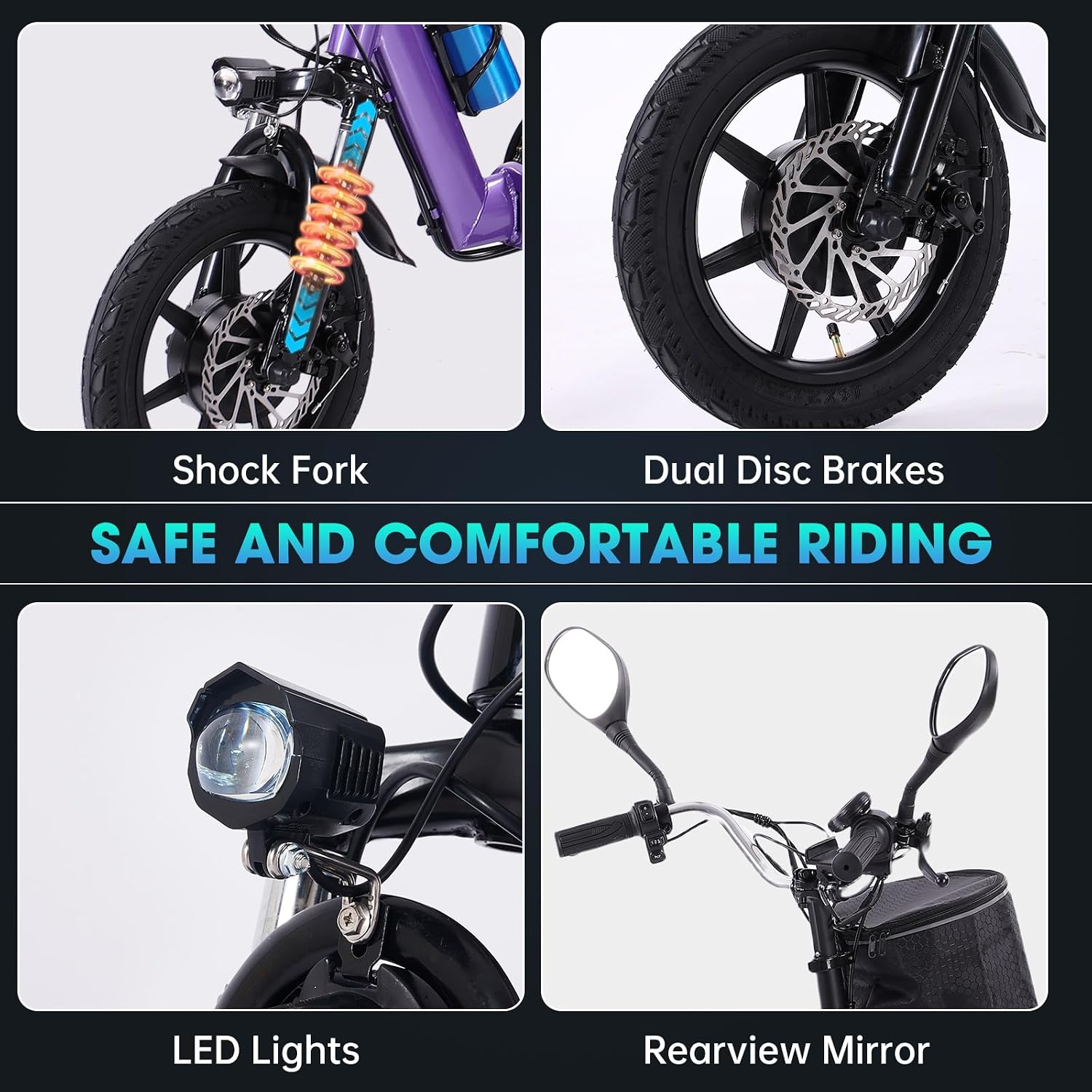 E Trike Electric Bike, 350W(Peak 500W) Brushless Motor Folding Trike, 2 Seats Ebike, 480Wh Removable Battery, Step-Thru 3 Wheel Electric Bicycle, Up to 45 Miles, Tricycle for Adults Parents