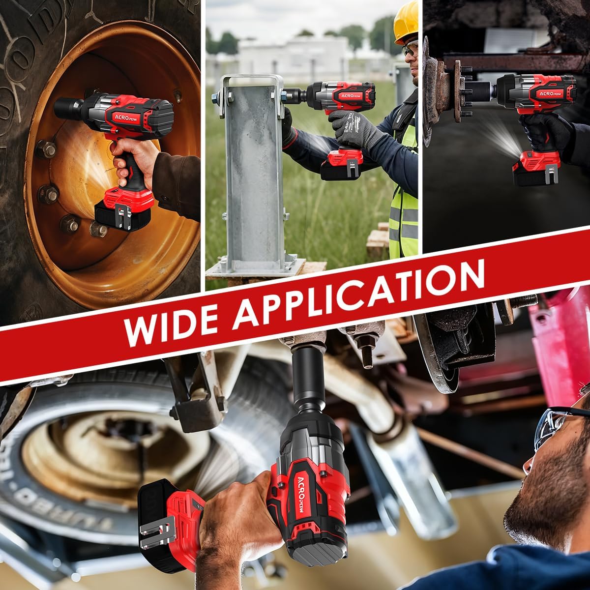 ACROPOW Cordless Impact Wrench Compatible with Milwaukee 18V Battery， 3/4' 1850FT-LBS Brushless High Torque Impact Driver, Auto-Stop Reverse, Variable Speed Heavy Duty Impact Gun(Bare Tool)