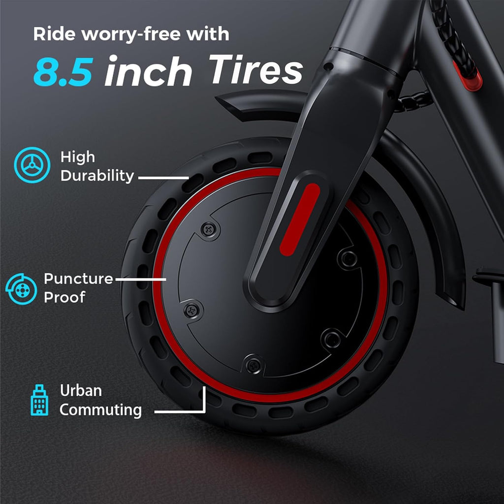 Electric Scooter, 23 Miles, 22 MPH Top Speed Electric Scooter for Adults, 500W Powerful Motor,10'/8.5' Pneumatic Tires Commuting Scooter, Foldable Escooter for Commuting & Campus Use