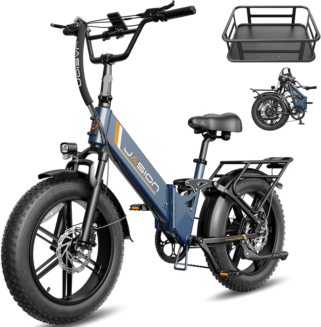Jasion X Hunter ST 20' Electric Bike for Adults,Peak 1400W Motor,30MPH Max Speed Foldable Ebike,71 Miles Range Folding E Bicycles,624WH Battery,Hydraulic Disc Brakes,UL 2849 Certified