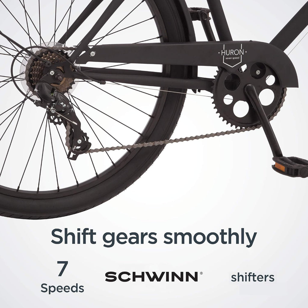 Schwinn Cruiser Bike, 26 Inch Bike for Women and Men, Beach Cruiser Bicycle, Linear Pull Brakes, Comfortable Padded Seat, Upright Riding Position, Adult Bicycle