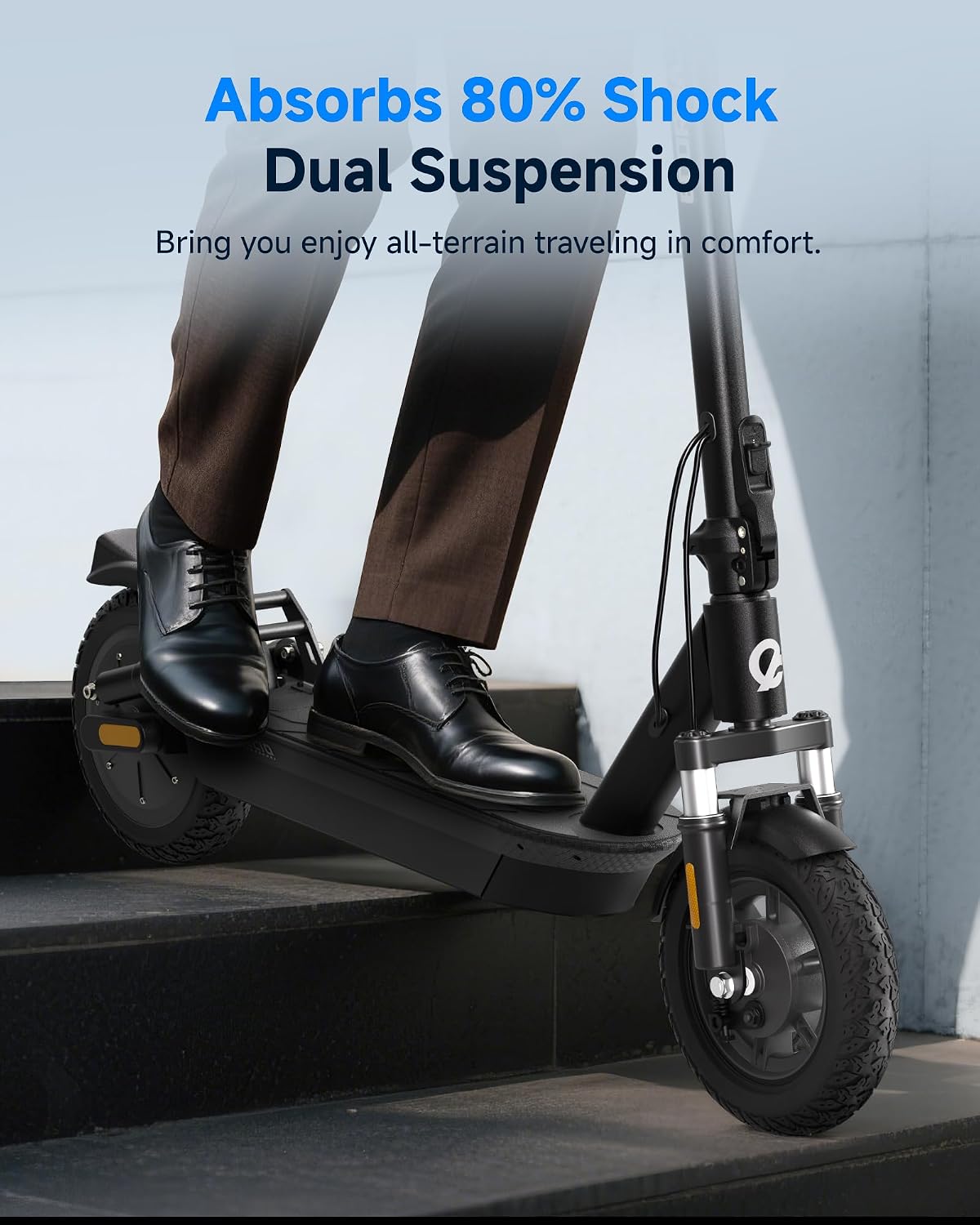 ECOROAD EC10 Electric Scooter for Adults, 750W Motor & 25 MPH & 32 Miles Long Range, 10' Tires with Dual Suspension, Foldable Commuting E Scooter with App Control
