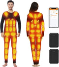 Electric Heated Underwear Set for Men Women APP Control Thermal Underwear Top & Pants 40 Zones Heating Base Layer