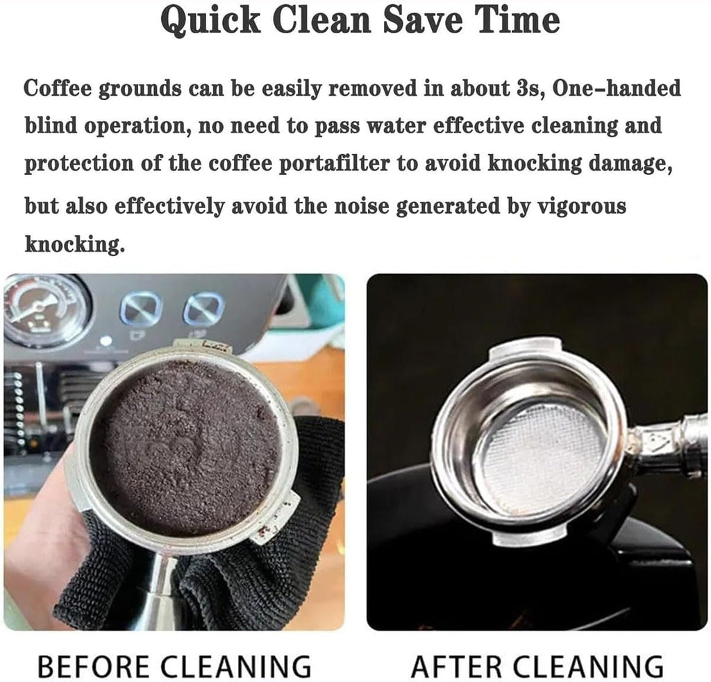 Electric Portafilter Cleaning Machine, Automatic Coffee Grounds Cleaning Machine with 3 Scrapers & 1 Brush Head