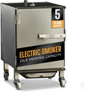 SmokinTex Lil' Tex Electric Smoker - Stainless Steel Portable Meat Smoker Grill with Temperature Control, Wood Chip Tray, and Meat Probe for BBQ, Jerky, Vegetables