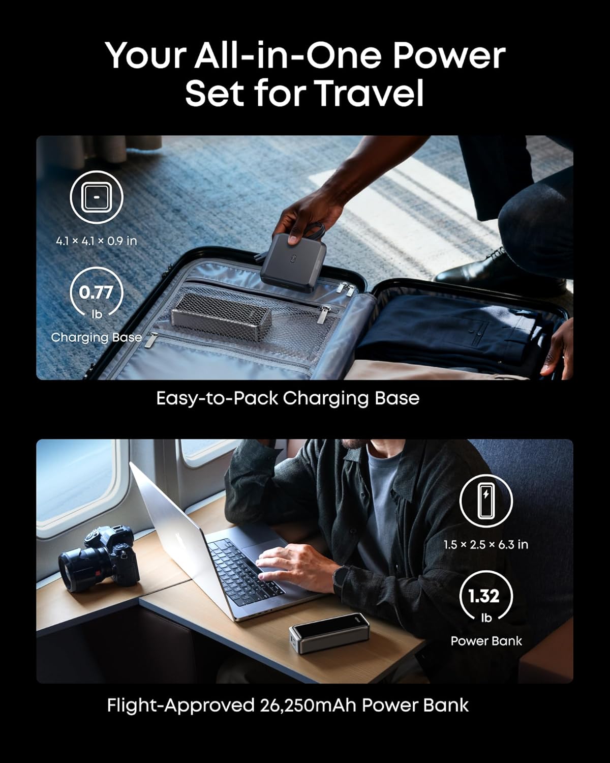 Anker Prime Power Bank and Charging Base, 26,250mAh 300W Max Portable Charger with Base for 6 Devices, Two-Way Charging, TSA-Approved, App Control, for MacBook, iPhone 17/16 Series, and More