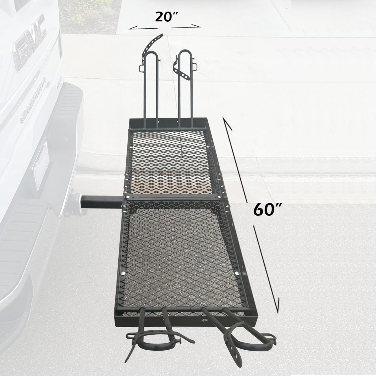MaxxHaul 50641 60 inch x 20 inch 500 lb. Capacity 2 in 1 Hitch Mount Cargo Carrier Rack and 2 Bike Rack for 2 inch Receiver