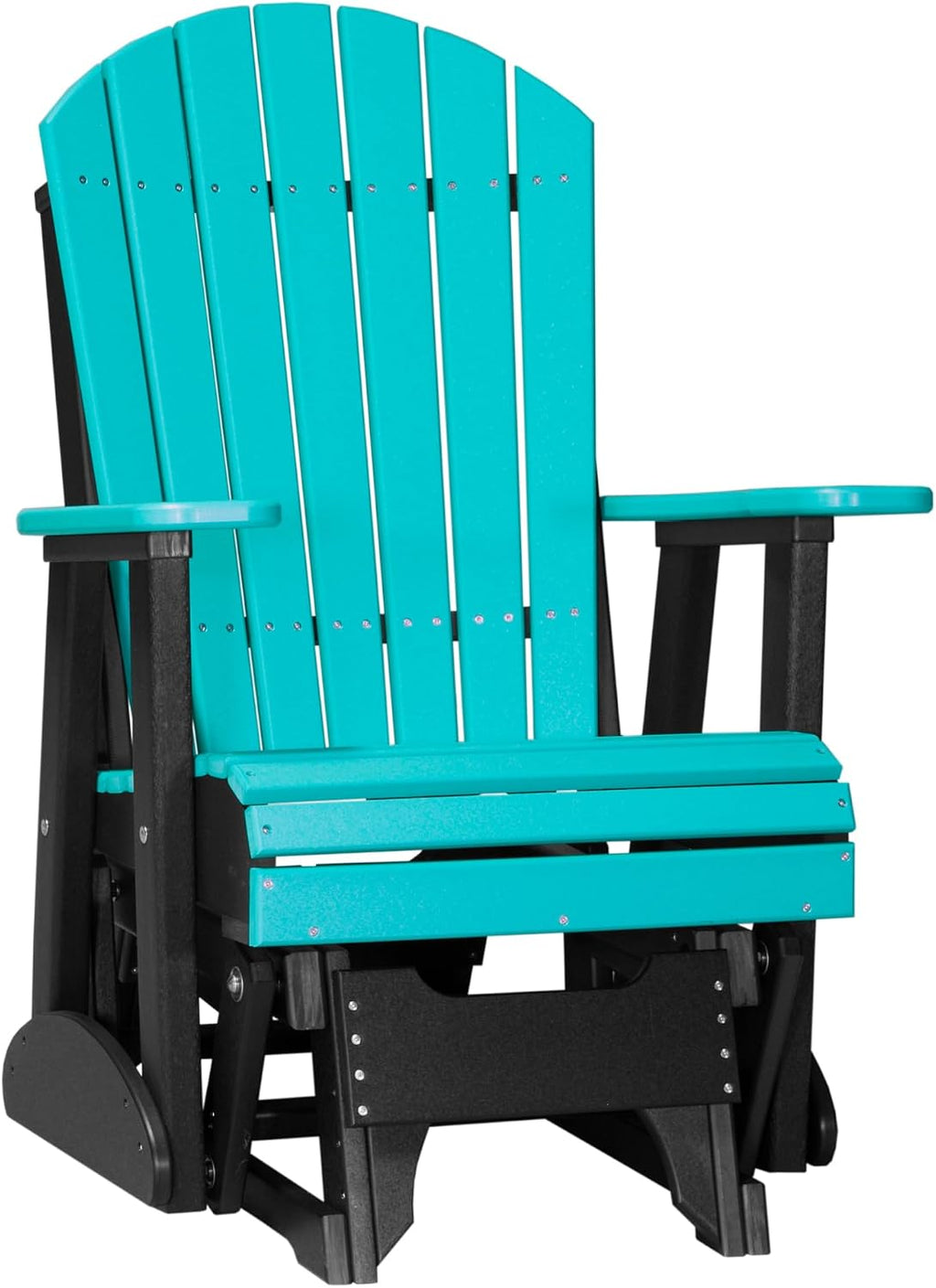 LuxCraft 2' Adirondack Glider Chair - Available in 20 Colors,Aruba Blue and Black