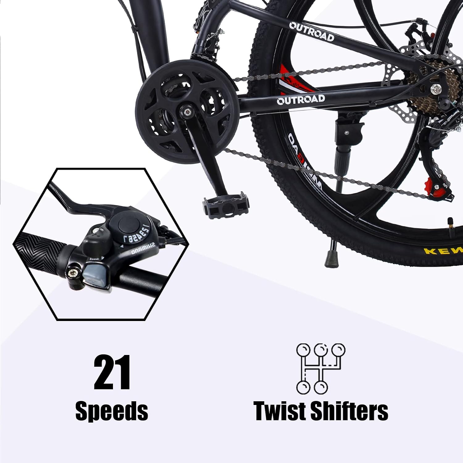 26 ich Folding Mountain Bike, 21 Speed High Carbon Steel Mountain Bike for Adults with 26 Inches Durable Tires, Front Suspension Folding Bicycle for Women and Man | 26 ich, High Carbon Steel, Durable Tires, Front Suspension, Folding Bicycle