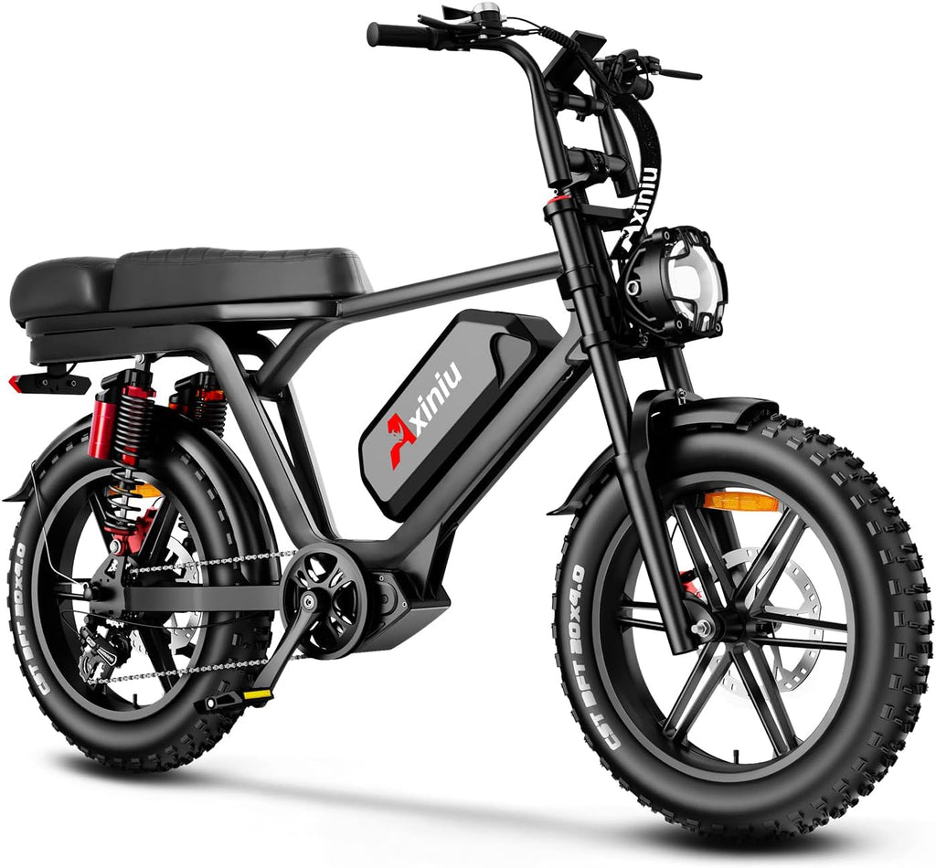 Electric Bike for Adults, 52V 40Ah Battery Peak 2000W Motor 35MPH, 50-180 Miles, 20' Fat Tire Dirt Bicycle Dual Suspension All Terrain Motorcycle, Moped Style Ebike for Mountains Snow Sand Road