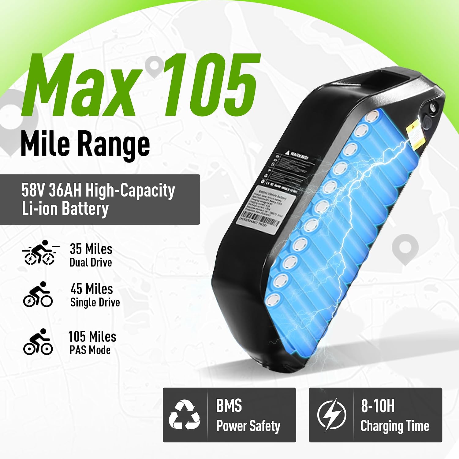 Peak 9000W Dual Motor Ebike - Ebike for Adults 58V Max-Output 36AH Battery 47MPH Fast Electric Bike 105 Miles 7-Speed 24' Fat Tire EBike for Mountain