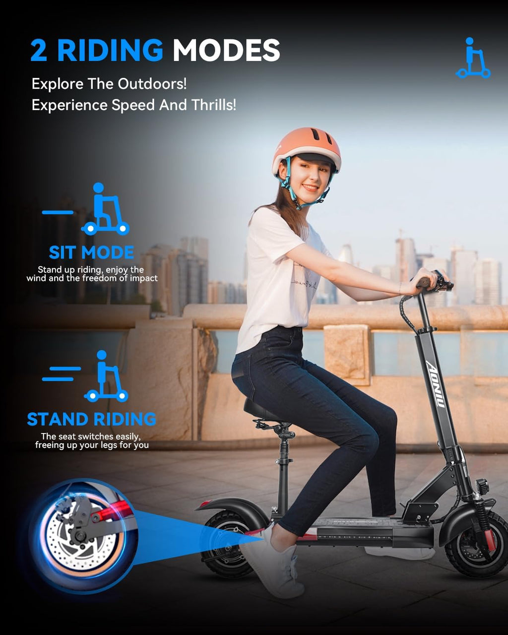 M4 Electric Scooter for Adults Escooter with Seat Off Road E Scooter 25-30mph Fast 300 Lbs+ Heavy Duty Electric Scooters Long Range 31 Miles All Terrain Foldable for Teens Commuting