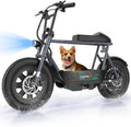 Caroma Peak 1200W Electric Scooter with Seat, 16' Fat Tire Electric Dirt Bike, Max 30Miles Ranges, Top Speed 20Mph, Electric Motorcycle Mini Bike with Basket for Pets & Cargo, UL 2272 Certified