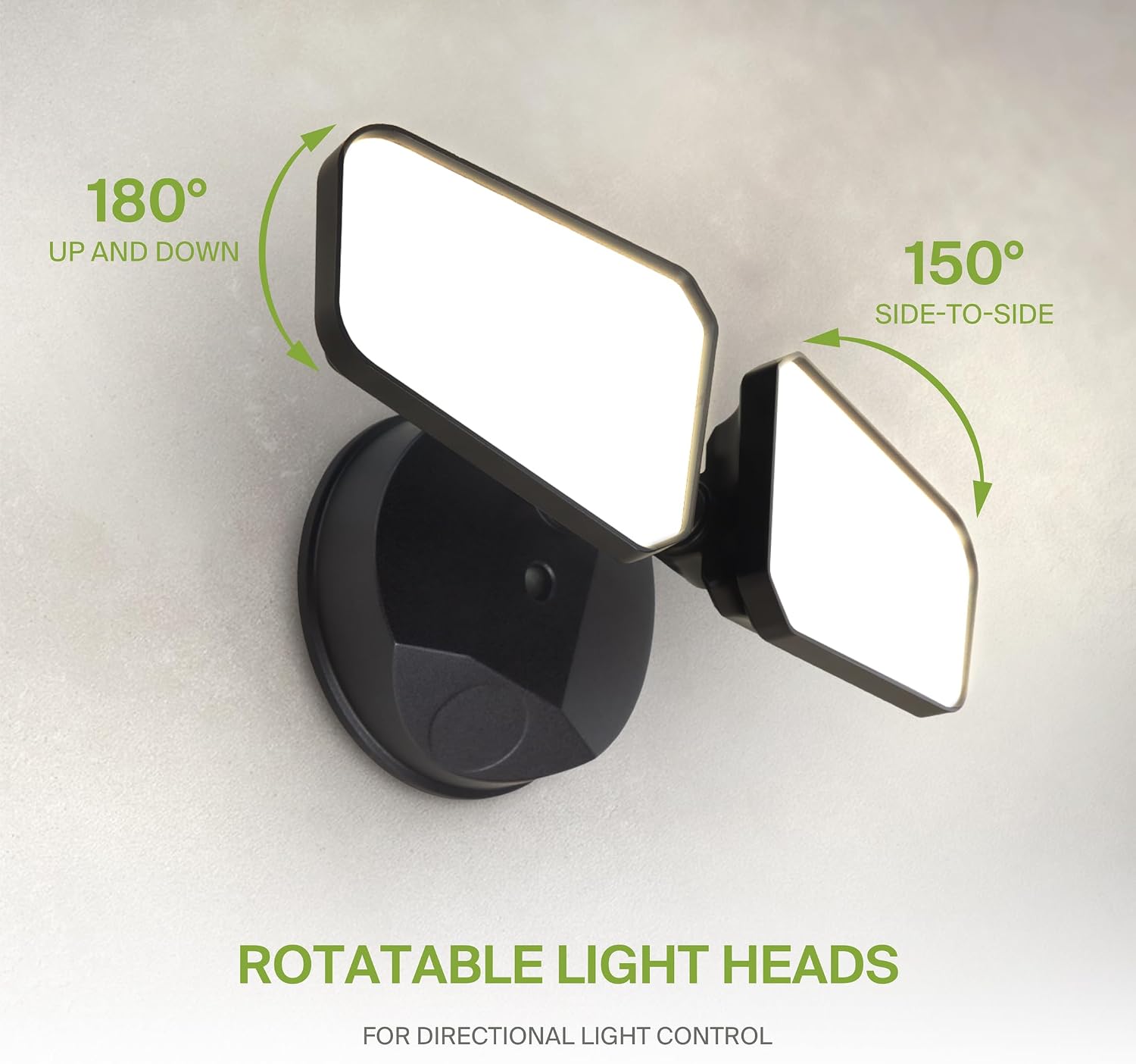 ASD LED Security Flood Lights Outdoor, 20W 5CCT 2700K-5000K, Rotatable Heads, Wired Flood Light, 150° Side-to-Side, 180° Up and Down, IP65 Wet Locations, UL DLC, 145000 hr Lifespan, Black, 8 Pack