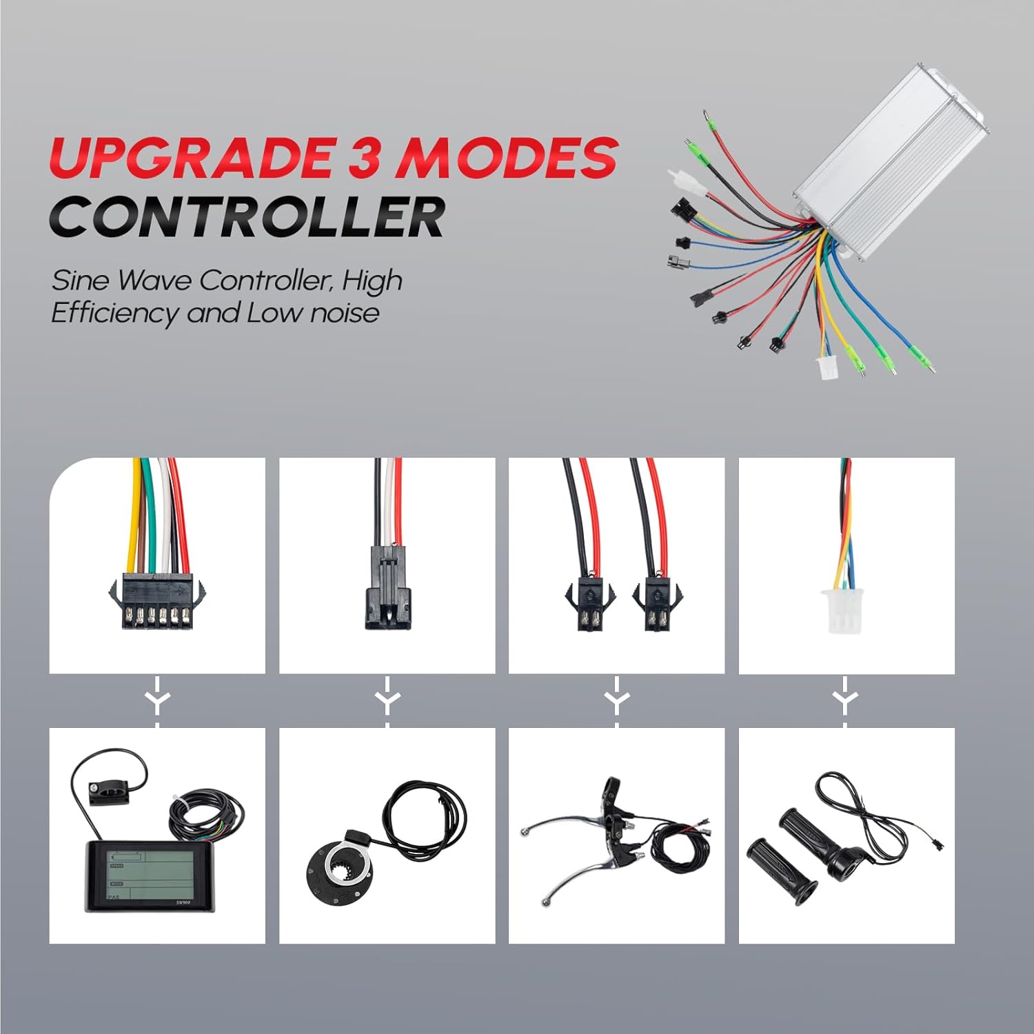 PEXMOR Electric Bike Conversion Kit, 36V 750W Ebike Conversion Kit, 24'/20' Front Ebike Wheel Electric Bicycle Hub Motor Kit 3 Modes Controller w/PAS/LCD Display/Twist Throttle/Torque Arm