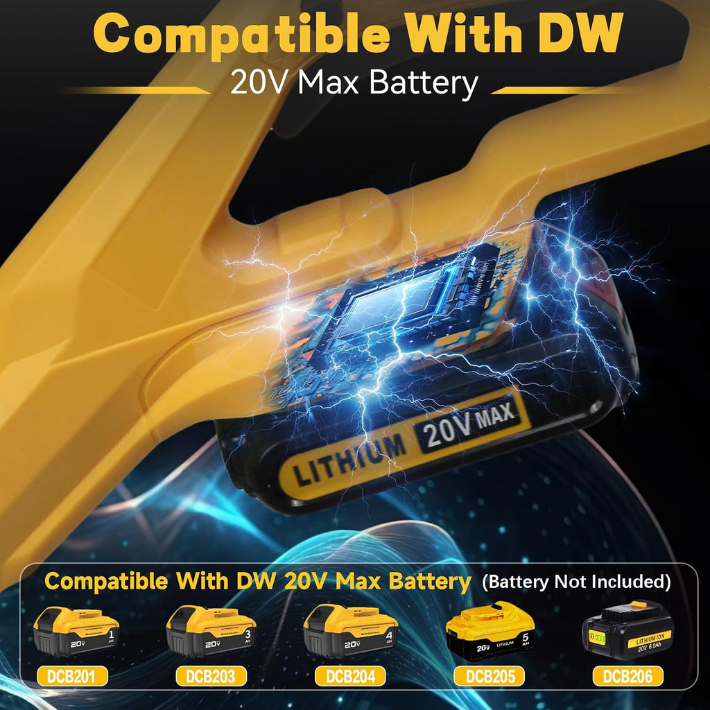 Cordless Snow Shovel Compatible with Dewalt 20V Max Battery, 11' Brushless Motor Electric Snow Shovel for Driveway Max 20' Throw Distance, Electric Snow Thrower for Patio Deck Driveway(Tool Only)
