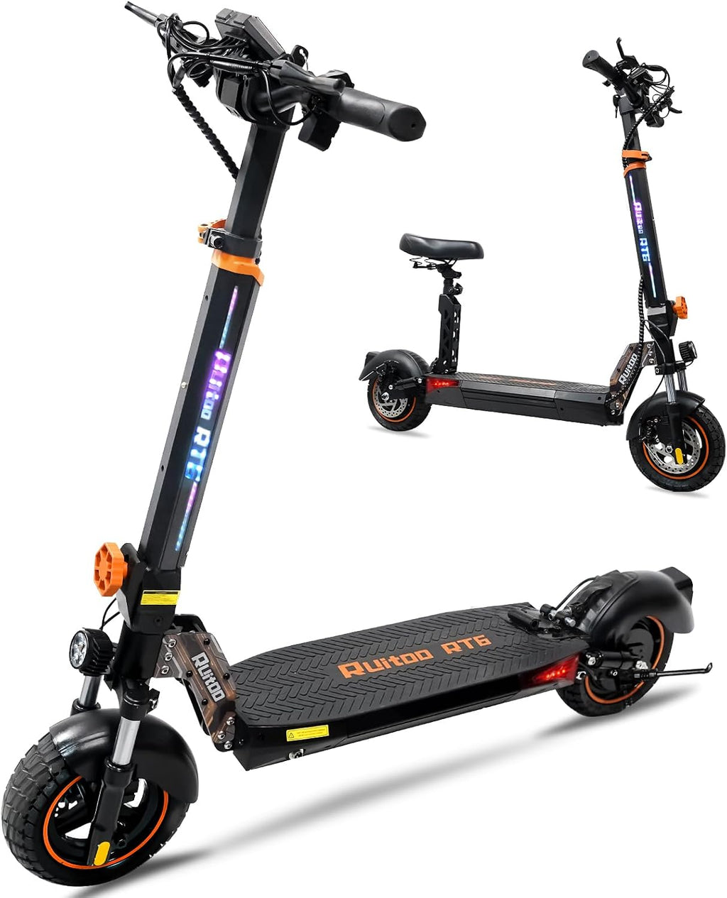 Electric Scooter Adults 1600/2000W Motor 50 Miles Long Range & 30/35 MPH Top Speed 10' Off Road Tire Folding E-Scooter 48V 20.8AH Battery Kick Scooter with Detachable Seat for Commuter Outdoor