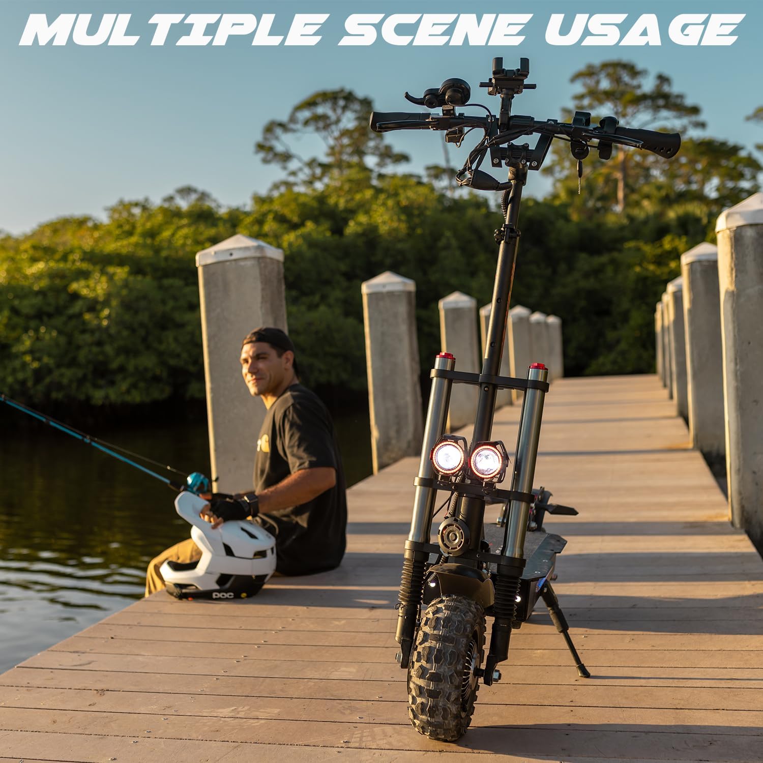 COFANSON Adult Electric Scooter 5600W Dual Motor with Seat, Top Speed 50mph, Range 50-60 Miles, Foldable Commuter Electric Scooter