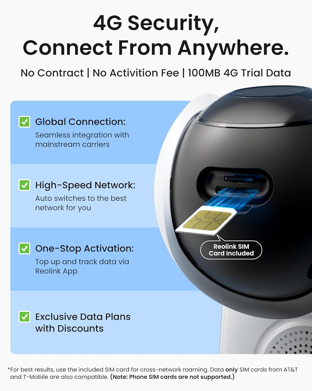 REOLINK 360° PT LTE 2K Solar Cellular Security Camera Wireless Outdoor Altas Go PT, 6-Month Battery Life for 4G Home Security, ColorX Night Vision, Smart AI Detection & Auto Tacking, 12W Solar Panel