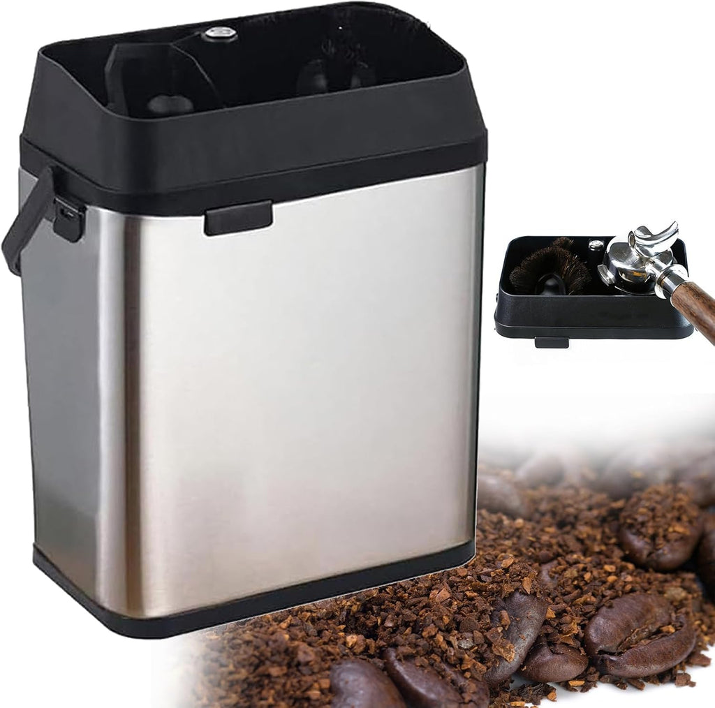 Coffee Portafilter Cleaner,Electric Automatic Coffee Grounds Cleaner for Espresso Machine Handle,with 2 Scrapers and 1 Brush Head,for Home (Silver)