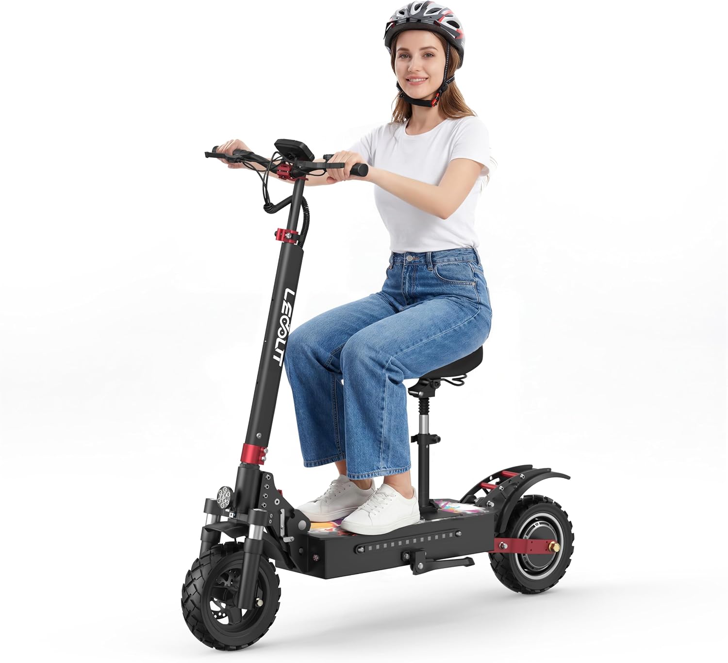 T88 Electric Scooter for Adults, 1500W Motor Max 31 MPH & 40 Miles Range, 10' Off-Road Pneumatic Tires, Dual Suspension & Disc Brakes, NFC & Password Unlock, Heavy Duty Foldable Scooter