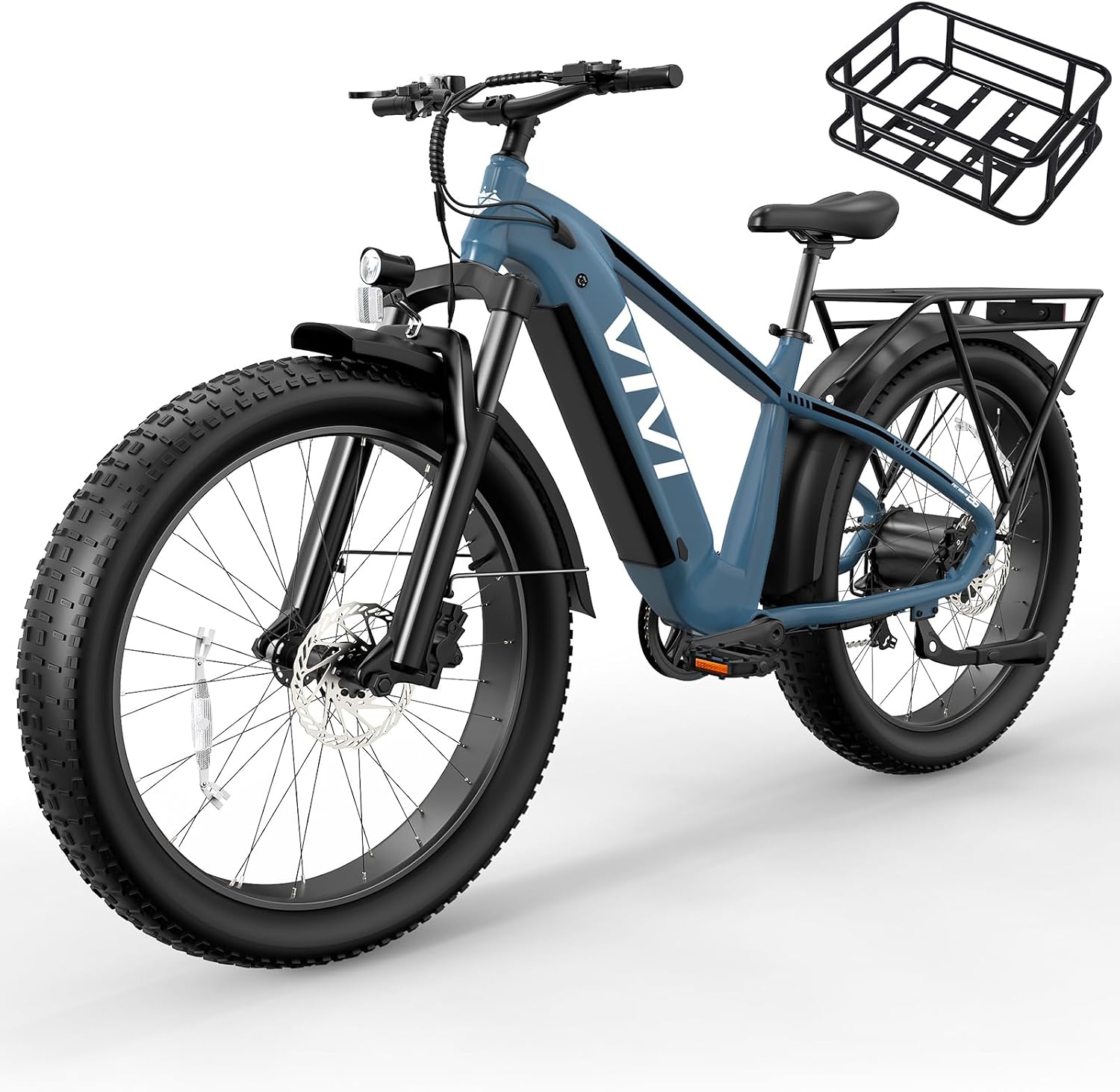 Vivi ACE01 Electric Bike for Adults,26' x 4.0 Fat Tire Ebike,750W Peak Motor Torque Sensor Electric Mountain Bike,20MPH Electric Bicycle with 48V 15AH Battery,Hydraulic Brake,SGS Certified to UL2849