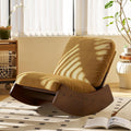 MFFM Comfortable Glider Rocking Chair, Upholstery Glider Chair, Solid Wood Frame, Perfect for Multiple Settings Accent Reading Chair for Bedroom,Living Room,Nursery (Orange)
