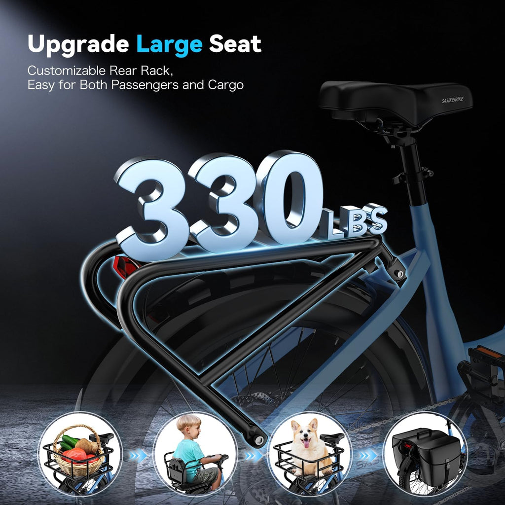 Electric Bike for Adults 1000W 1500W Peak Motor 15AH 20AH Removable Battery 70Miles 80Miles UL 2849 Certified Electric Commuter Bike Front Suspension Ebike