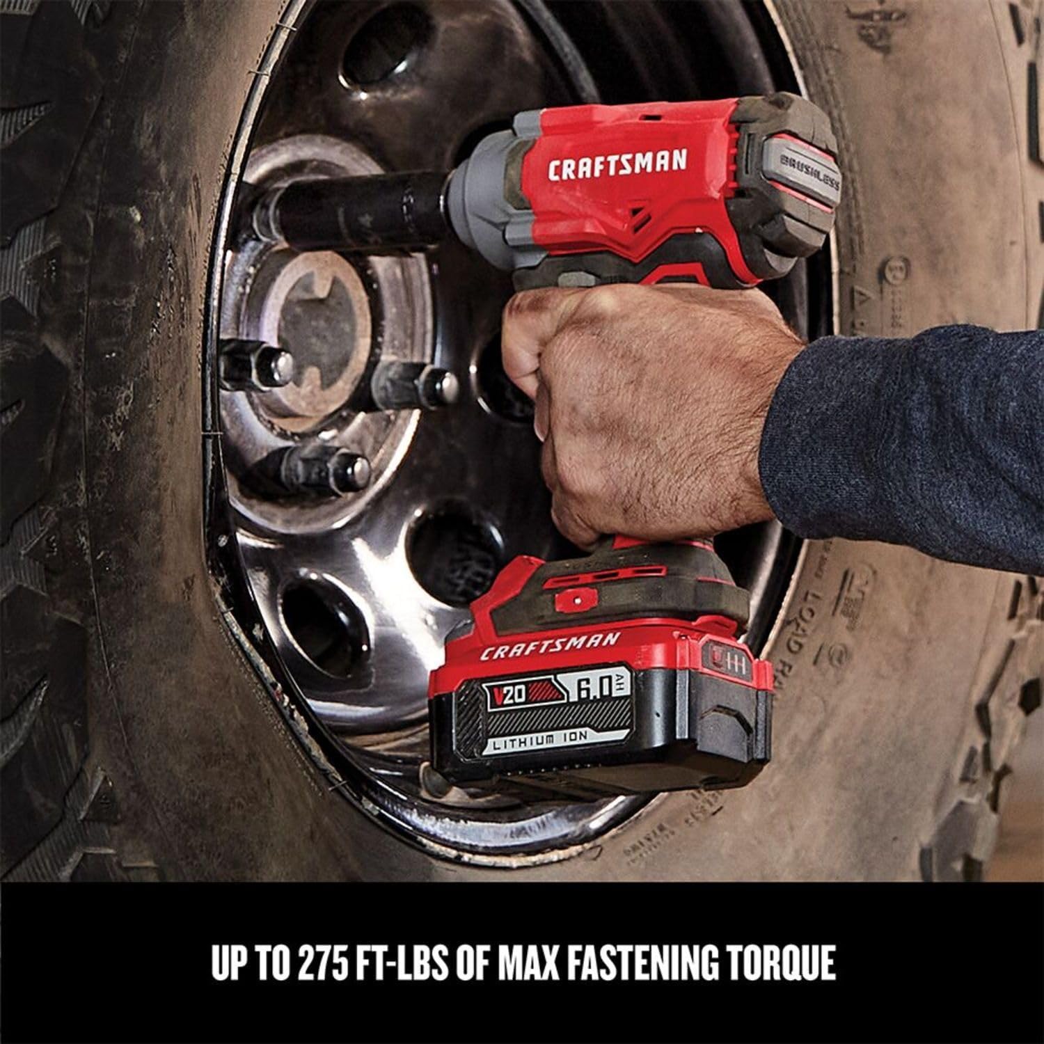CRAFTSMAN V20 Cordless Impact Wrench, 1/2 inch, Bare Tool Only (CMCF920B)