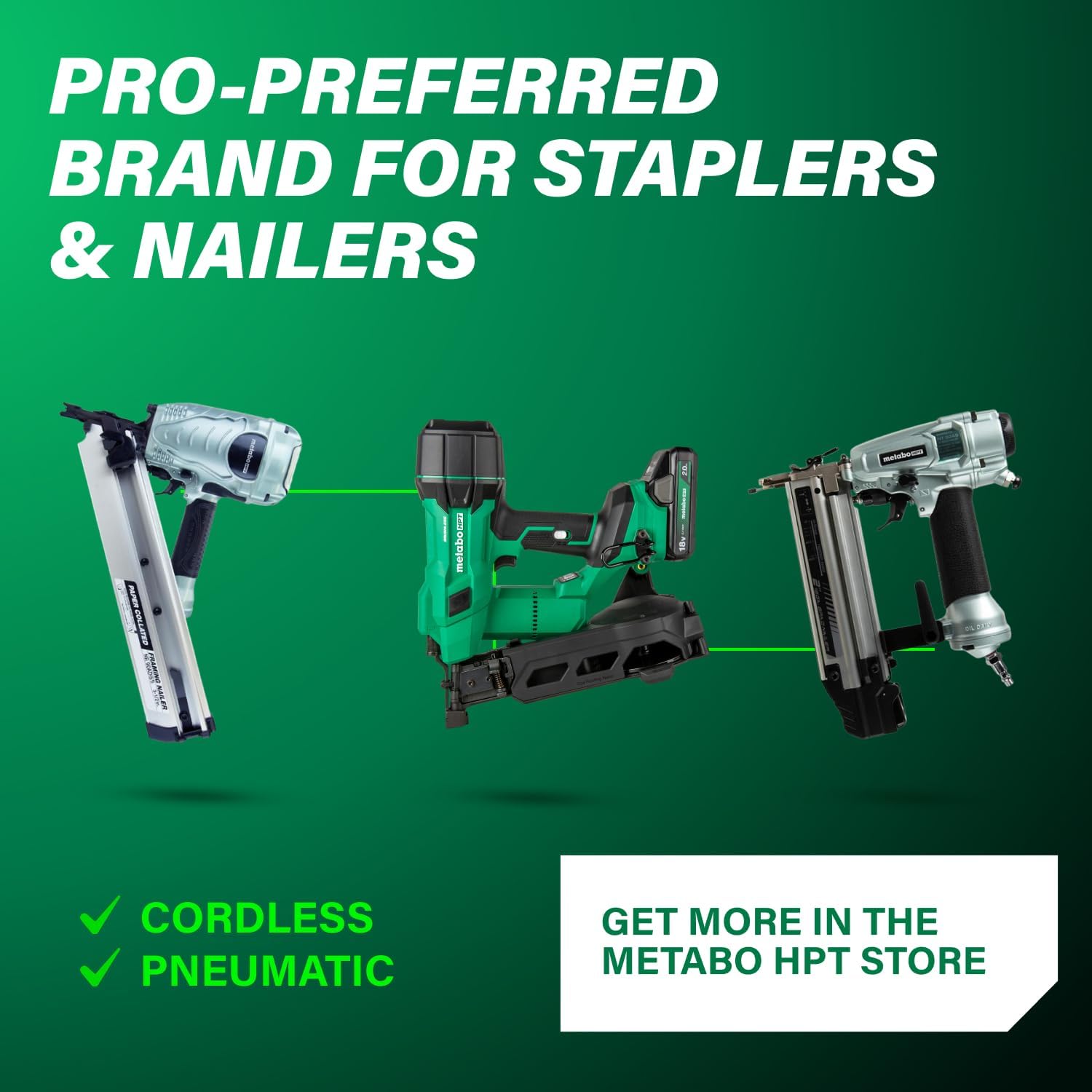Metabo HPT 18V MultiVolt Brushless Cordless Coil Roofing Nailer Kit, 1-3/4' Coil Roofing Nailer with Power Tool 2.0Ah Lithium Ion Battery, Drives 7/8' to 1-3/4' Nails, NV1845DA