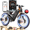 eAhora Romeo Pro 3 Electric Bike for Adults, 5600W 50MPH Dual Motor Ebike, 60V 80AH 250Miles Long Range Electric Bike, 26' *4.0 Fat Tire Electric Mountain Bike Full Suspension Off-Road E-Bike
