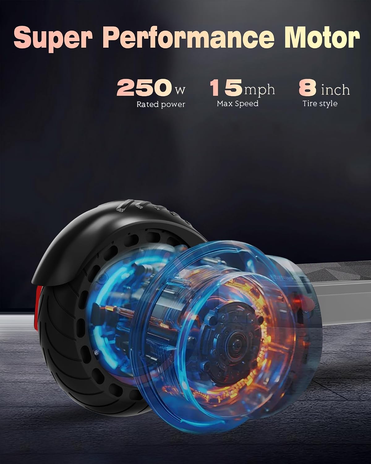 QnQ Electric Scooter 500W Peak Motor, 12 Miles Range & 15 MPH, 8' Flat-Free Tires, UL Certified, Foldable Electric Scooter for Adults, Teens and Big Kids