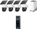 eufy Security SoloCam S340 4-Cam Kit (HomeBase S380) with Video Doorbell E340, Solar Security Camera, No Monthly Fee
